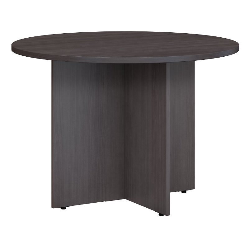 Round Conference Table with Wood Base