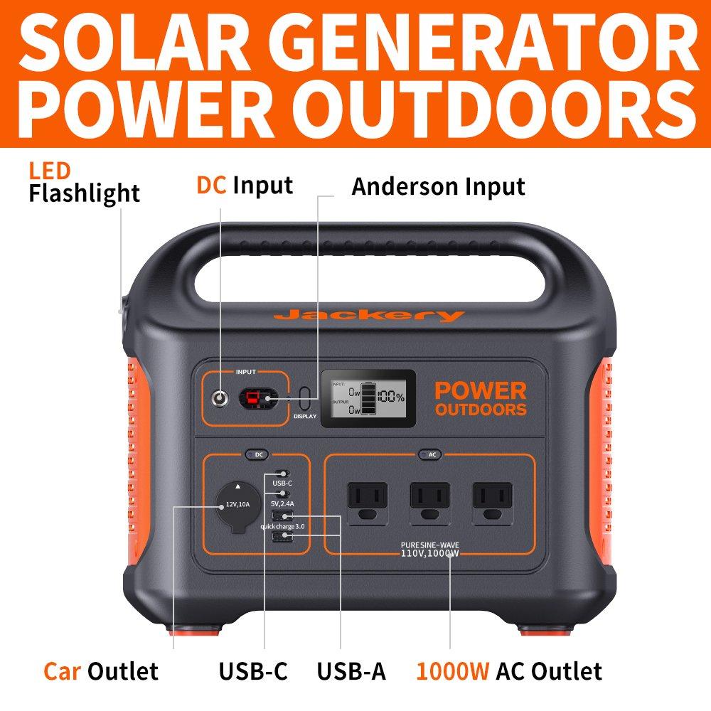 Jackery Explorer 880 880Wh Portable Power Station 244800mah Lithium-ion Battery Solar Generator With AC Outlet New