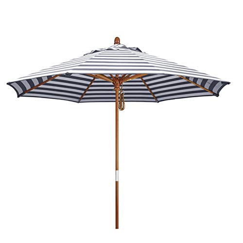 ZAY 6.9ft/8.9ft Outdoor Patio Beach Umbrella, Sun Shelter for Garden Beach Outdoor Blue & White Stripe, Garden Table/Pool Umbrella (Size : 2.7mX2.5m/8.9ftX8.2ft)