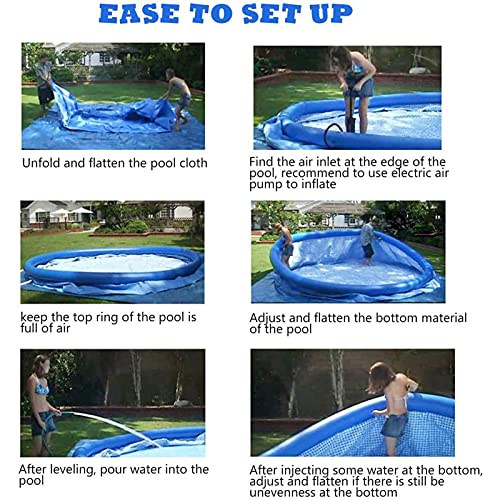 DPPAN 12ft x 30 in Inflatable Swimming Pool, Round Swimming Pools Family Inflatable Swimming Pool, Top Ring Blow Up Pools, for Outdoor, Yard, Garden Padding Pool,Blue