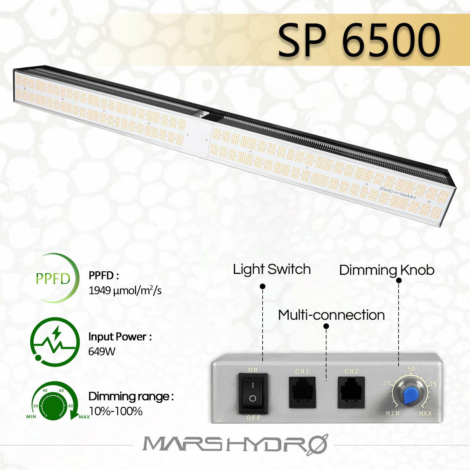 MARS HYDRO SP 6500 650w Cover 3x5 (100x150cm) Samsung lm301b Osram Full Spectrum LED Grow Light New