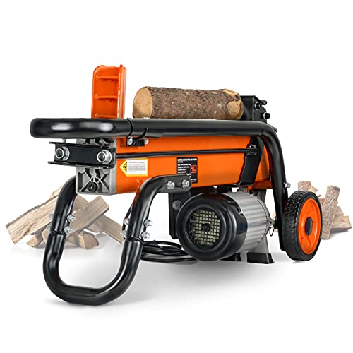 SuperHandy Log Splitter Electric Portable 1-3/4eHP 15Amp 1500Watt Motor 6 Ton Hydraulic System 13,500 Pounds of Pressure