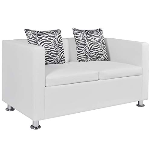 vidaXL vidaXL Sofa Set 2-Seater and 3-Seater White Faux Leather