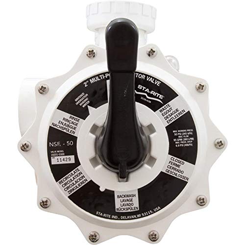 Sta-Rite 18201-0300 ABS 6-Position Multiport Valve, 2 Inch Valve Port, Union Connection Design For System 3 Mod D.E. Filters