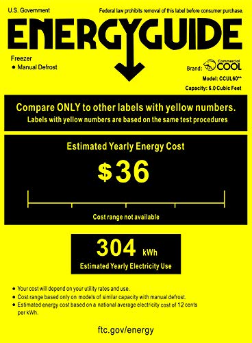 Commercial Cool CCUL60B6 Upright Freezer