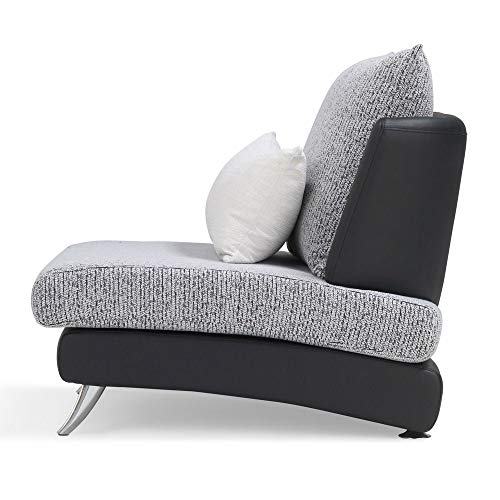 Palms Modular Leather Sectional 1-Seater - Black