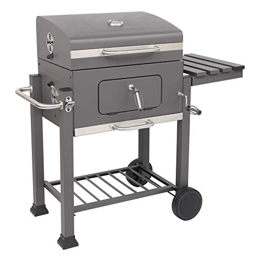 BBQ Charcoal Grill and Offset Smoker Outdoor for Camping Black （） 116.08 x 65.79 x 108.97 cm 5 Days delivery
