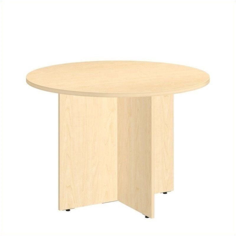 Round Conference Table with Wood Base