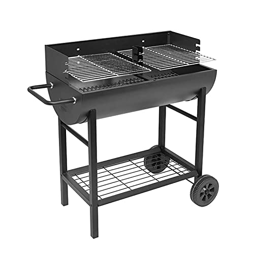 QIAOLI Portable BBQ Charcoal Grill with Wheels,Barbecue Grill,Christmas Party Outdoor Cooking for Backyard Patio Camping BBQ Stove (Color : Black)