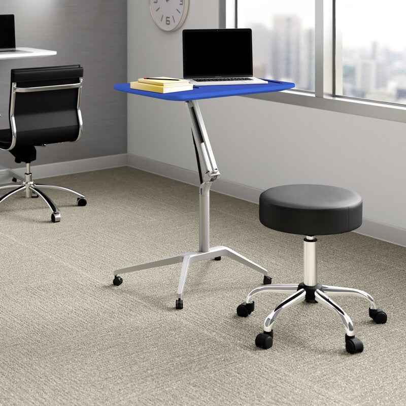 Albin Adjustable Laptop Cart-Blue/Silver