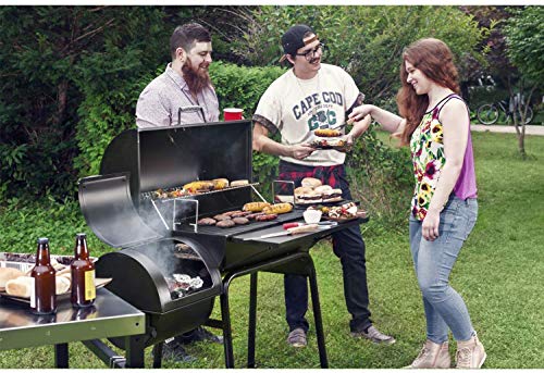 Yestop Classic Charcoal BBQ Offset Smoker, Barbecue Grill for Outdoor Camping or Backyard / Black