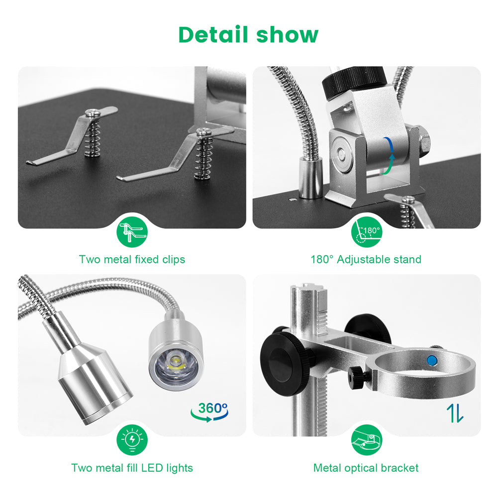 Andonstar AD208 8.5 Inch Display 1080P PCB Repair Soldering Digital Microscope and Coin Inspection Microscope New