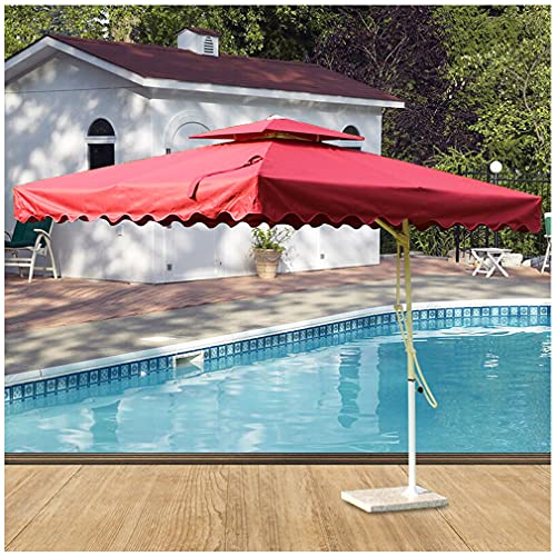 yuanfeng Patio Umbrella Square 8 Ribs Market Umbrella Garden Umbrella Sun Protection Rain Protection for Courtyard Deck Swimming Pool