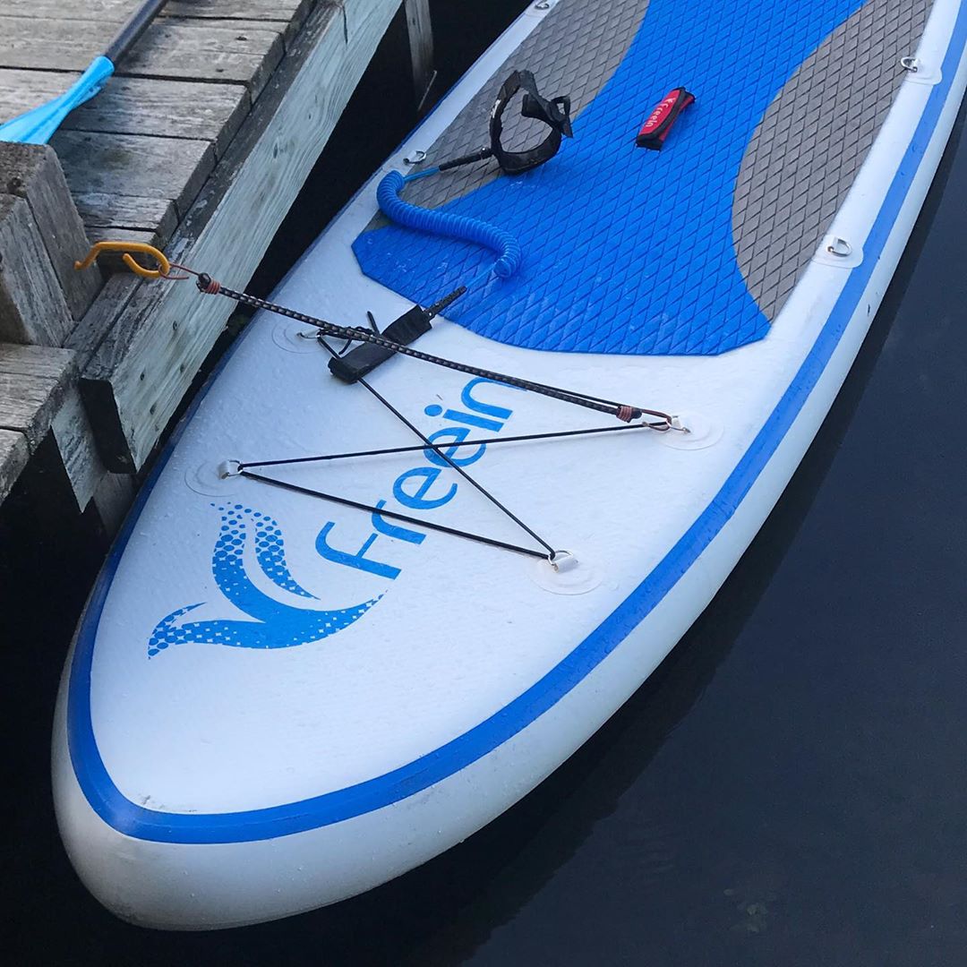 Freein 10' Inflatable Kayak Package Dual Action Pump Triple Fins White New