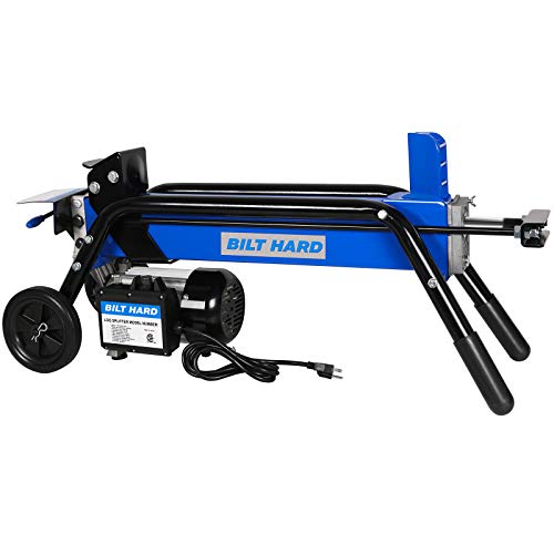 BILT HARD 6 Ton Electric Log Splitter, 15Amp Horizontal Wood Splitter with Hydraulic Ram, Two-Hand Controls