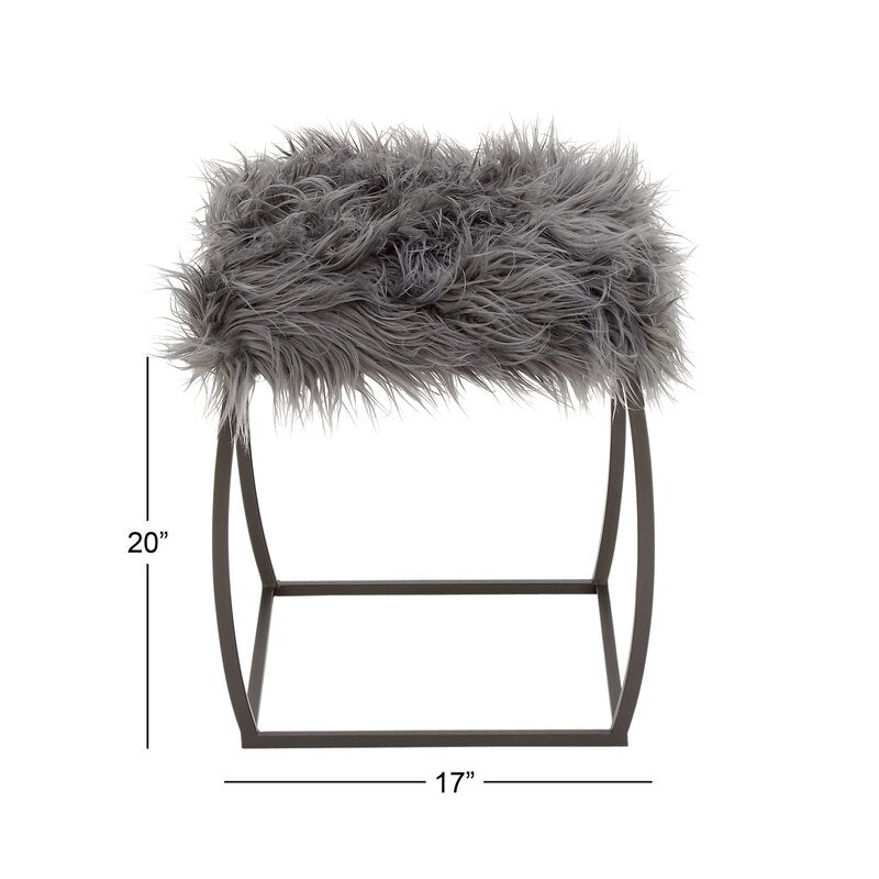Preesall Metal Fur Stool