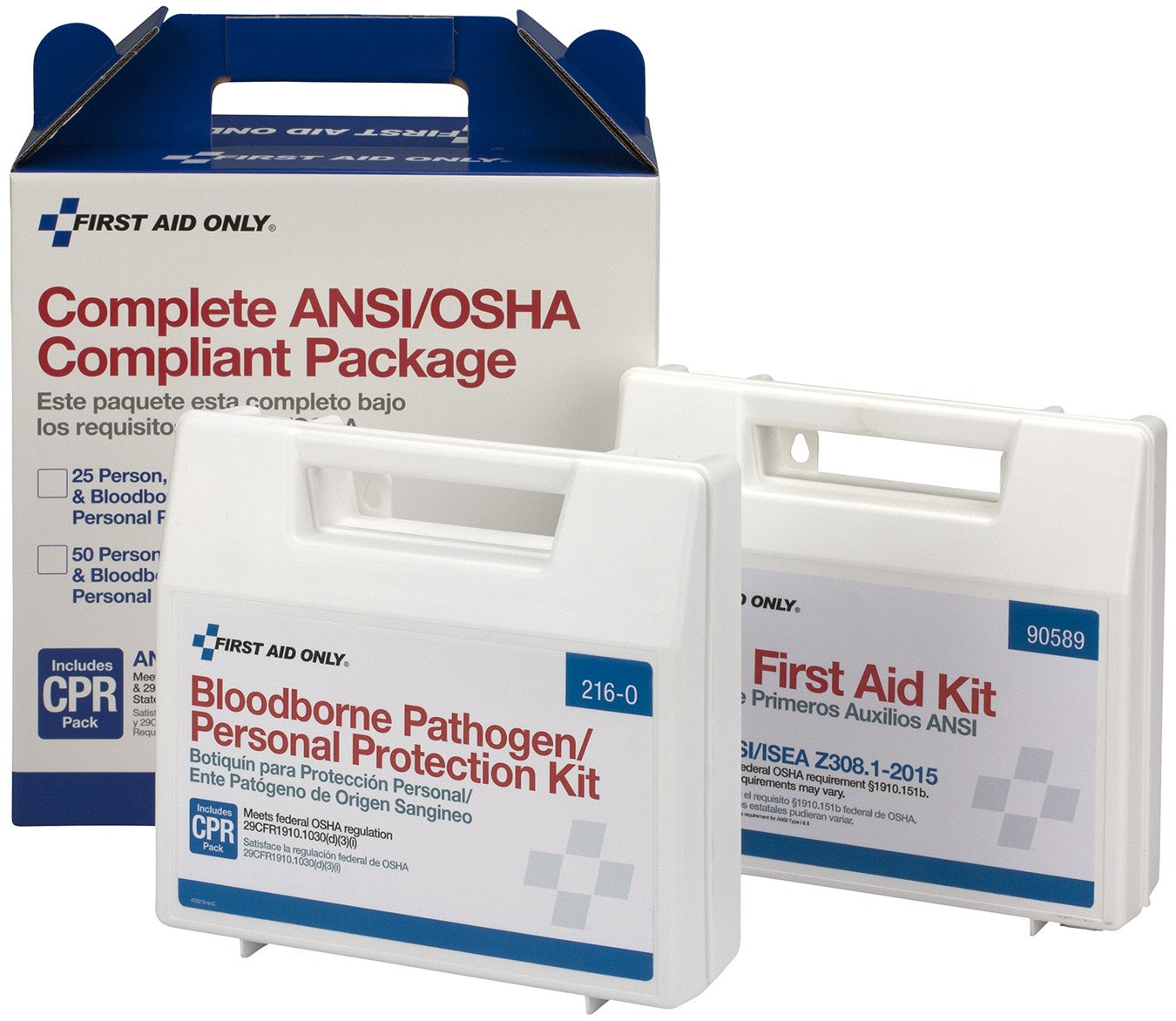 First Aid Only 25 Person Complete ANSI/OSHA Compliance Package for First Aid and BBP, Bloodborne Pathogens (First Aid and BBP)