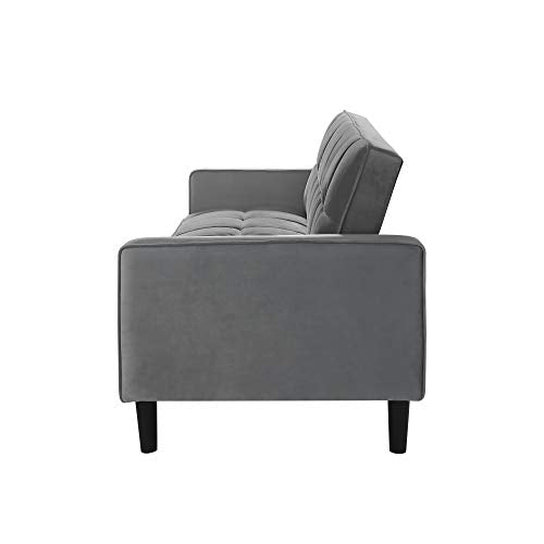 Loft Lyfe Velvet Sofa Bed - Grey | Design: James | Convertible | Tufted | 85