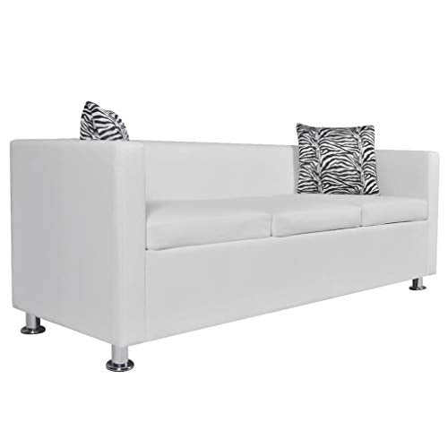 vidaXL vidaXL Sofa Set 2-Seater and 3-Seater White Faux Leather