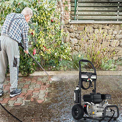 TEANDE 4200PSI Gas Pressure Washer 2.8GPM Power Washer Gas Powered with 25ft High-Pressure Hose, 5 Nozzles, Foam Spray Can (Black)