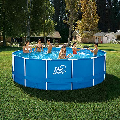 Blue Wave NB19791 18-ft Round 52-in Deep Active Frame Package Above Ground Swimming Pool with Cover, x
