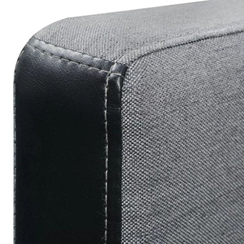 Foutons Sofa Bed L-Shaped Fabric Black and Gray Couch for Living Room 86