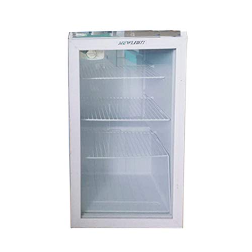 refrigerator Vertical Tempered Transparent Glass Tea Drug Display Cabinet with Safety Lock Large Capacity Single Door Energy Saving Mute 0-10°C Built-in LED Light 85w