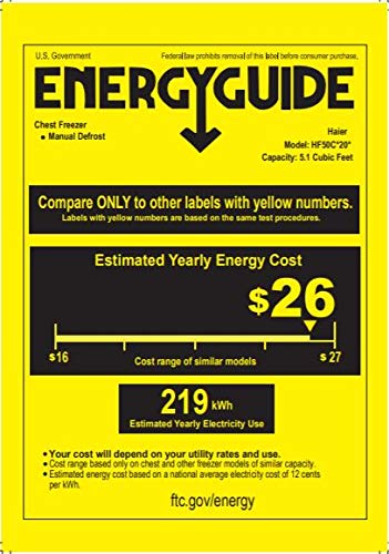 Haier HF50CW20W 5.0 cu. ft. Capacity, White Chest Freezer