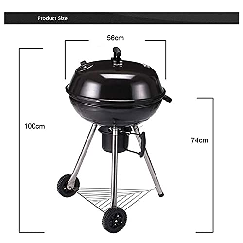 QIAOLI Multi-Function Round Barbecue Grill with Wheels Household Charcoal Grill Outdoor Grill Suitable for 5-15 People