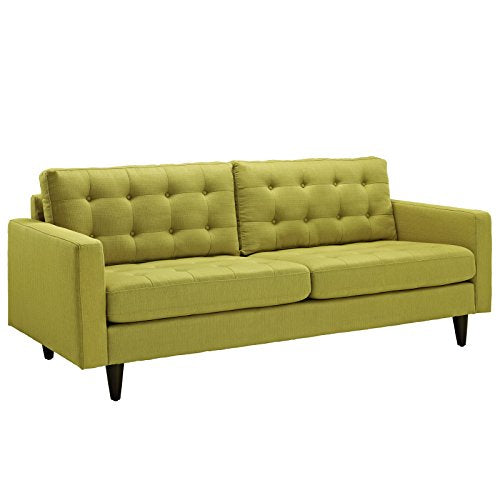 Modway Empress Mid-Century Modern Upholstered Fabric Sofa In Wheatgrass