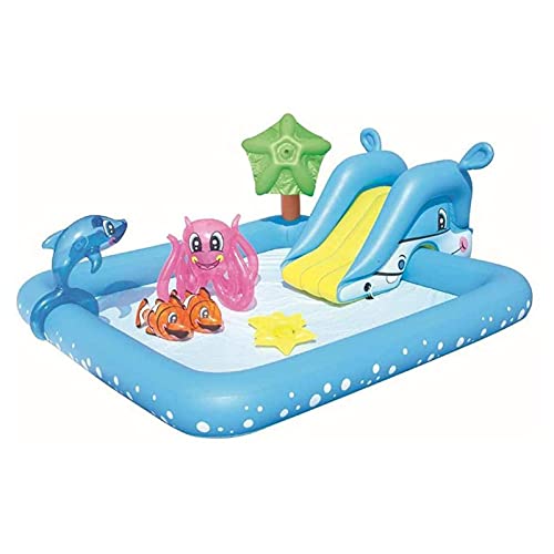 ELXSZJ XTZJ Inflatable Play Center, Full-Sized Kiddie Pool with Slide, Kids, Baby, Thick Wear-Resistant Big Above Ground, Garden Backyard Water Park