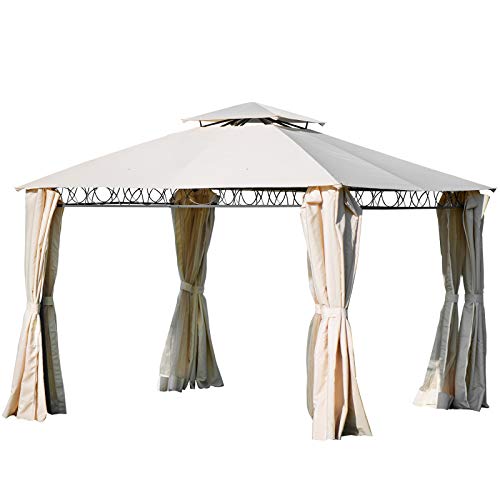 9.4x10.6 Gazebo Canopy Tent, Pop up Gazebo Canopy Shelter with Mosquito Netting, Outdoor Picnic BBQ Gazebo with Vented Top for Backyard, Patio, Garden