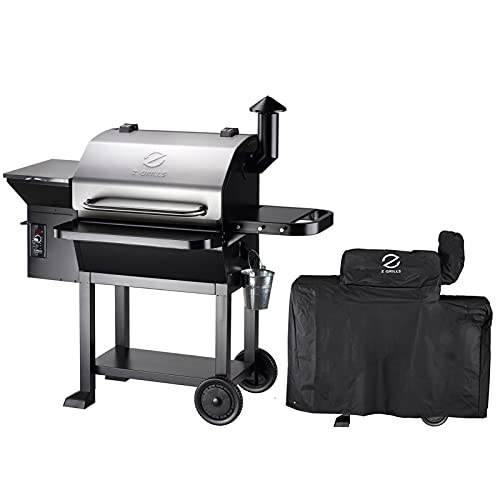 Z GRILLS Wood Pellets Smoker,8-in-1 Outdoor Smoker Grill with 1000 SQIN 20LB Hopper(ZPG-10002E)Stainless
