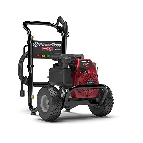 PowerBoss 3100 MAX PSI at 2.3 GPM Gas Pressure Washer with 30-Foot Hose, and 5 Quick-Connect Nozzles, Powered by Honda