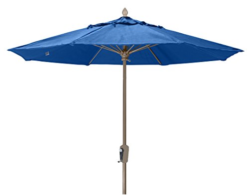 FiberBuilt Umbrellas 9MCRCB-8602 Market Umbrella, 9' Diameter Marine Grade Canopy, Pacific Blue