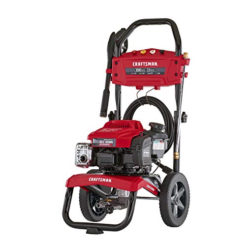 CRAFTSMAN 3000 MAX PSI at 2.1 GPM Gas Pressure Washer with Ready Start, Idle Down Technology, 25-Foot Hose, and 4 Quick-Connect Nozzles, Powered by Briggs & Stratton