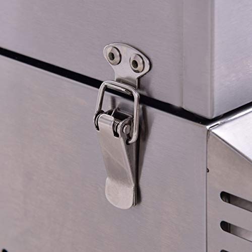 Kanizz Portable Patio LPG Dual Burner Barbeque Grill Stove w/Lid, Garden Camping Kitchen Tabletop Grill Double Burner Head 20,000 BTU Max LPG, Low Smoke Adjustable 2 Burner