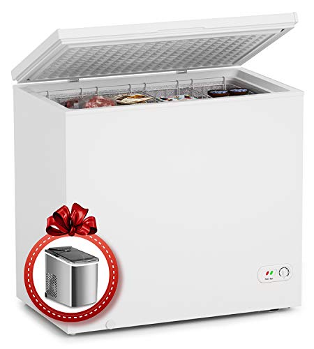 ADT Chest Freezer 7.0 Cubic Feet Free-Standing Top Door Freezers 6.8℉ to -4℉ White with a Gift Of Ice Maker