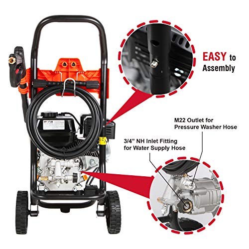 SPERUS Gas Pressure Washer 3000 PSI and 2.4 GPM, 6.5HP Power Washer Gas Powered with Four Nozzle Set, 25ft Hose, CARB Compliant