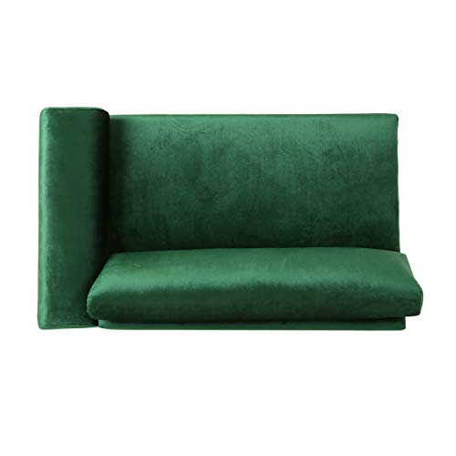 Christopher Knight Home Wendy Modern Glam 4 Seater Velvet Sofa, Emerald, Silver