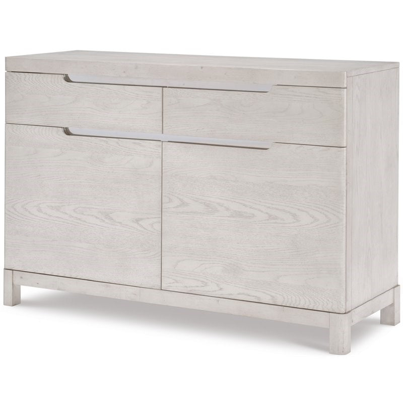 2 Door 2 Drawer Credenza with Chrome Trim in Cashmer