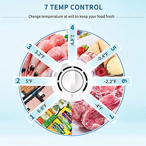 ANLONGLI Chest Freezer Removable Storage Basket, Top Open Door Freezing Machine for Home and Kitchen/Dorm/Bar/Office, 7 Temperature Settings 3.5 cu.ft