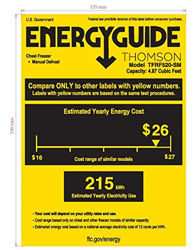 Hamilton Beach, HBFRF513 Chest Deep Freezer, 5 Cu. Ft. Capacity, Granita Design