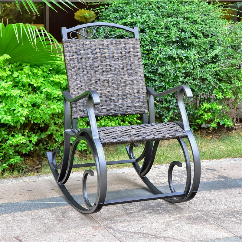 Ibiza Resin Wicker Aluminum Porch Rocker