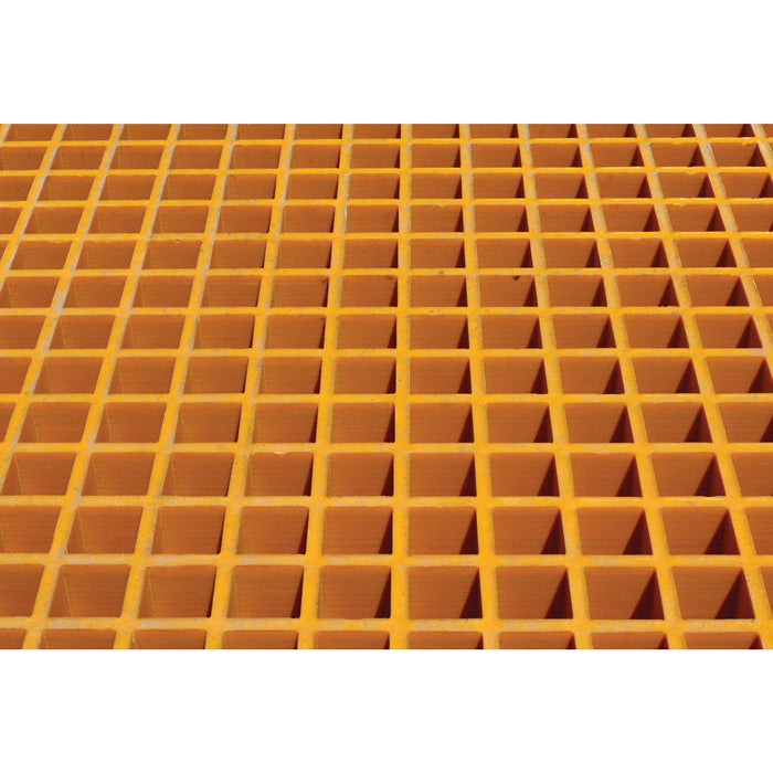 Justrite Fiberglass Floor Grating With Sump Liner, 9 Drum Locker
