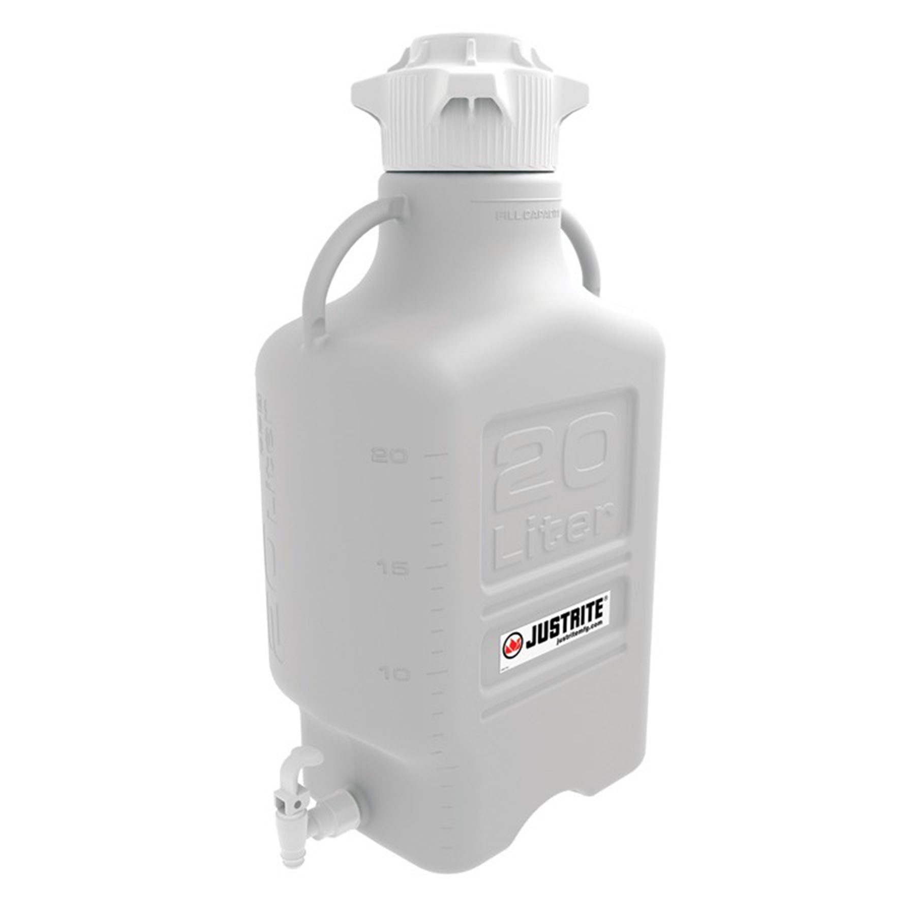 Justrite Carboy, High-Density Polyethylene (HDPE), 120 mm Cap, With Spigot