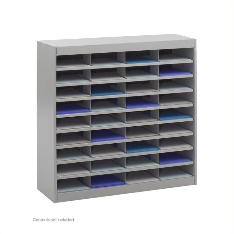 Grey Mail Organizer - 36 Letter Size Compartments