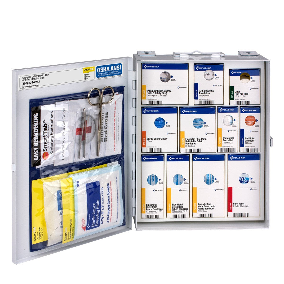 First Aid Only 25 Person Medium Metal Smart Compliance Food Service First Aid Cabinet without Medications (3 per order)
