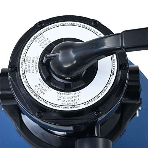 FAMIROSA Pool Sand Filter with 4 Position Valve Blue 11.8