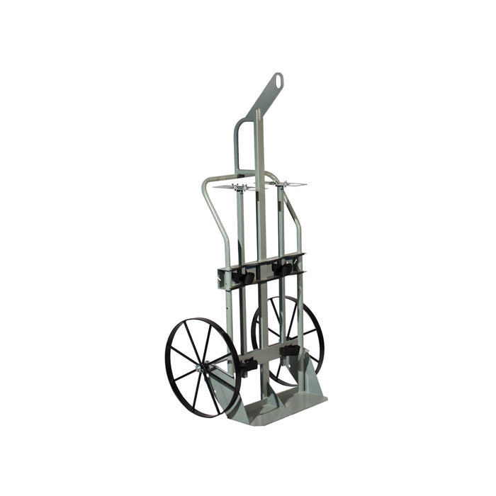 Justrite Double Cylinder Hand Truck With Hoist Ring, 20 Inch Steel Wheels
